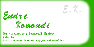 endre komondi business card